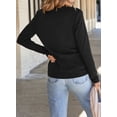 thumbnail image 5 of DOKOTOO Women's Lightweight Pleated Sweater Fall Long Sleeve Crewneck Basic Knit Casual Tops, 5 of 8