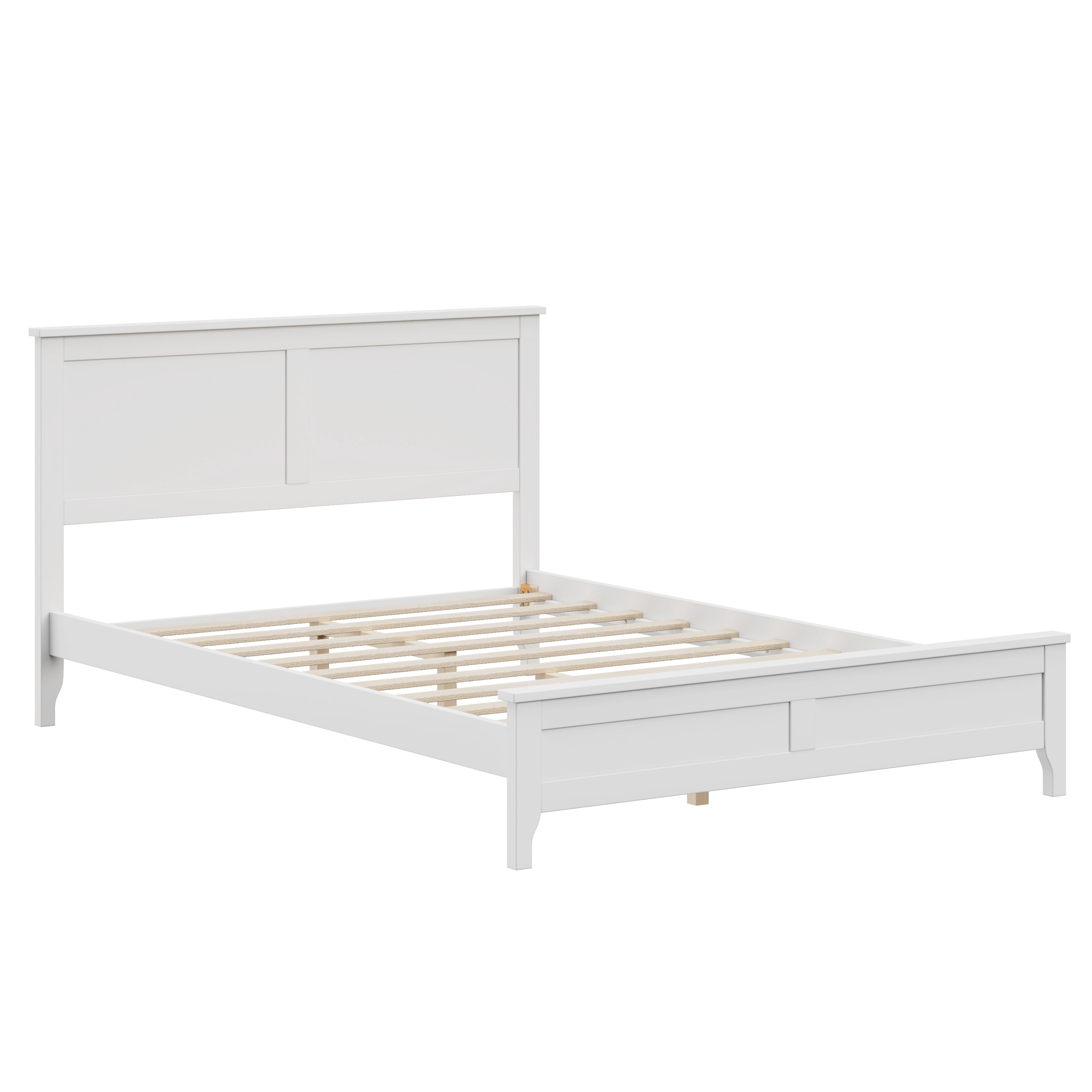 MAYEERTY Full Modern Solid Wood Platform Bed for Bedroom White