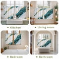 thumbnail image 6 of Marble Turquoise Kitchen Curtains, Gold Foil Ceramic Style Crack Scratch Light Filtering Window Curtain Panels, 2Pcs Rod Pocket Window Treatments Set for Study Room Bathroom Bedroom 52x54 Inches, 6 of 9