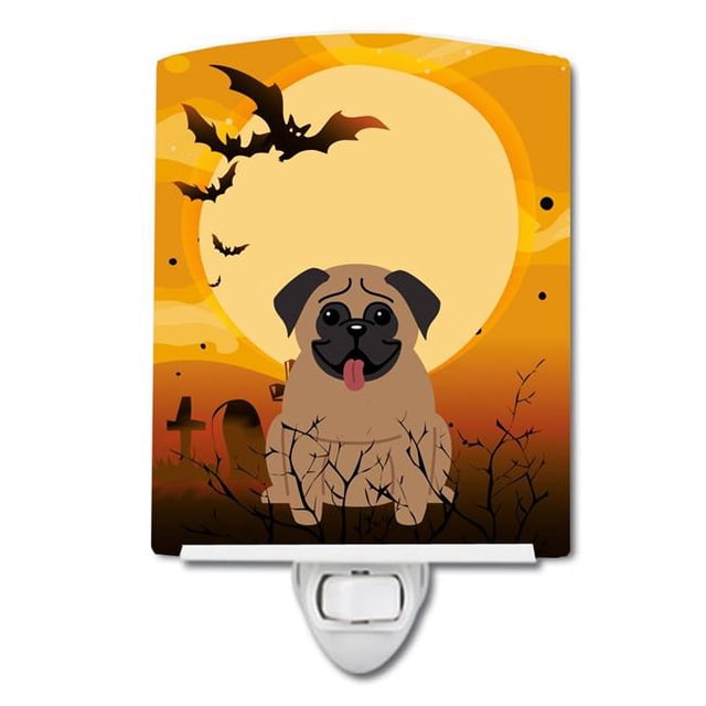 Carolines Treasures BB4271CNL Halloween Pug Brown Ceramic Night Light