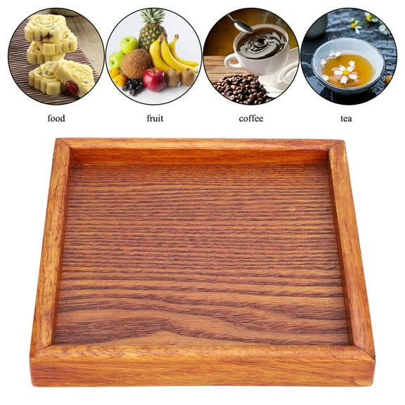 Tea Serving Tray, Tea Tray, Wood Tea Tray, Small  Shape Solid Wood Food Serving Tray Wooden Tray For Fruit For Food