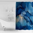 thumbnail image 2 of Abstract Blue Shower Curtain Set ，Waterproof Fabric Shower Curtains Golden Fluid Art Marble Stone Texture Modern Shower Curtains for Bathroom,Bathroom Decor 54x"78", 2 of 6
