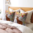 thumbnail image 6 of GZHJMY Watercolor Moose Throw Pillow Covers - Forest Elk Animals Pillow Cover Nature Woodland Wildlife Pillowcase for Sofa Bed Room Home Decor 18 x 18 Inch Set of 2, 6 of 7