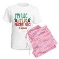 thumbnail image 6 of CafePress - Im Nice She's Naughty Elf Hat Women's Light Pajama - Women's Short Sleeve Print T-Shirt and Pants Light Cotton Pajama Set, 6 of 7