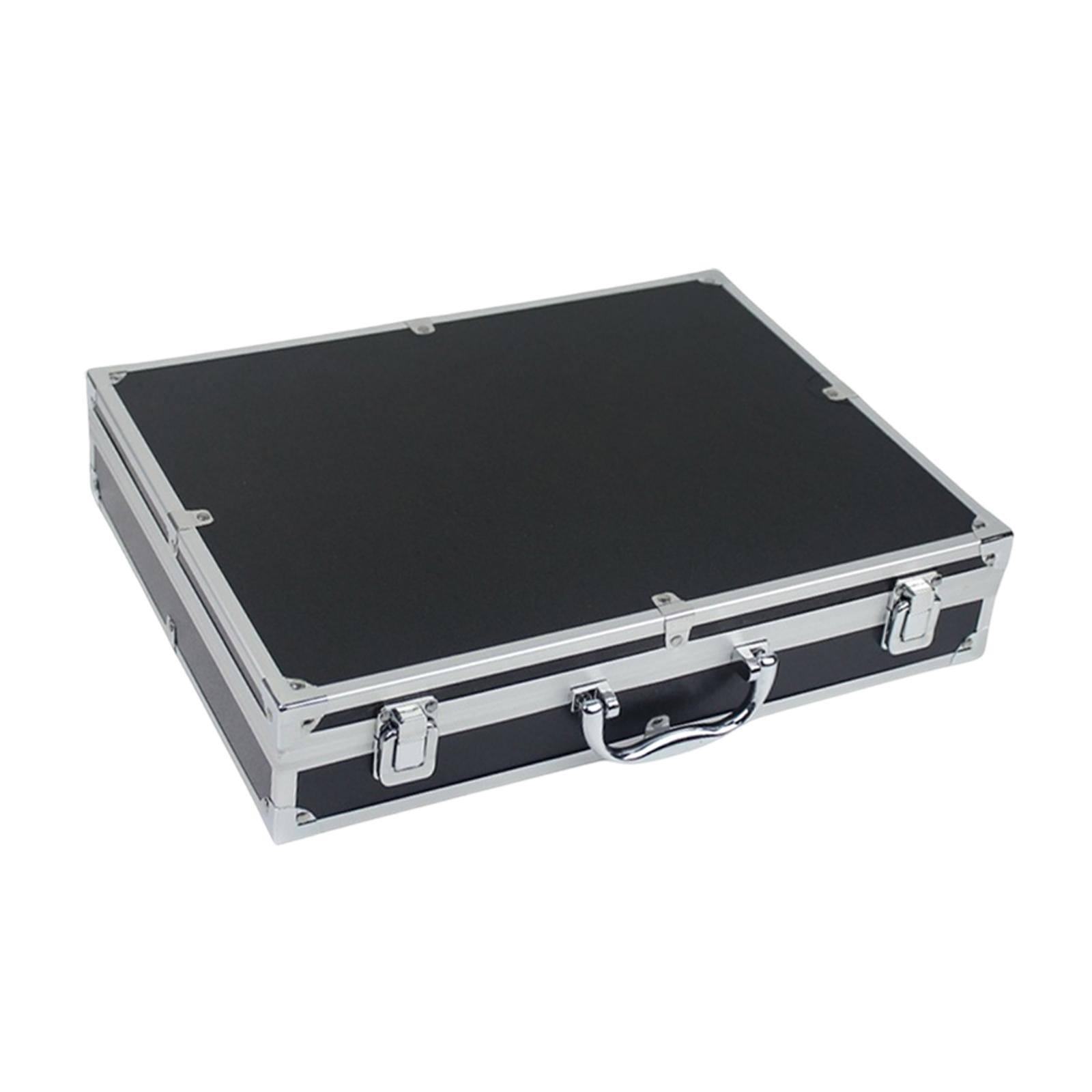 MAGIDEAL Aluminum Alloy Tool Box Carry Case Briefcase with Handle Multipurpose Sturdy Organizer Carrying Suitcase for Warehouse Travel Black