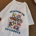 thumbnail image 4 of Camisetas de manga corta de Snoopy, camiseta estampada de algodón de Charlie Brown con dibujos animados Kawaii, camiseta informal holgada de verano para parejas, regalo, 4 of 5