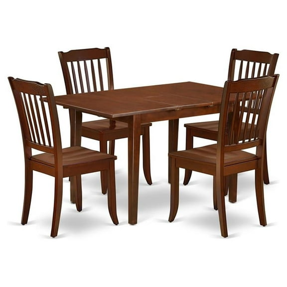 Atlin Designs 5-piece Dining Set with Slatted Chairs in Mahogany