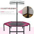 thumbnail image 4 of Soozier 48" Adult Hexagon Rebounder Trampoline Fitness Bungee Jumping Cardio Trainer Outdoor Bouncer Jumper Adjustable Bar Pink, 4 of 9