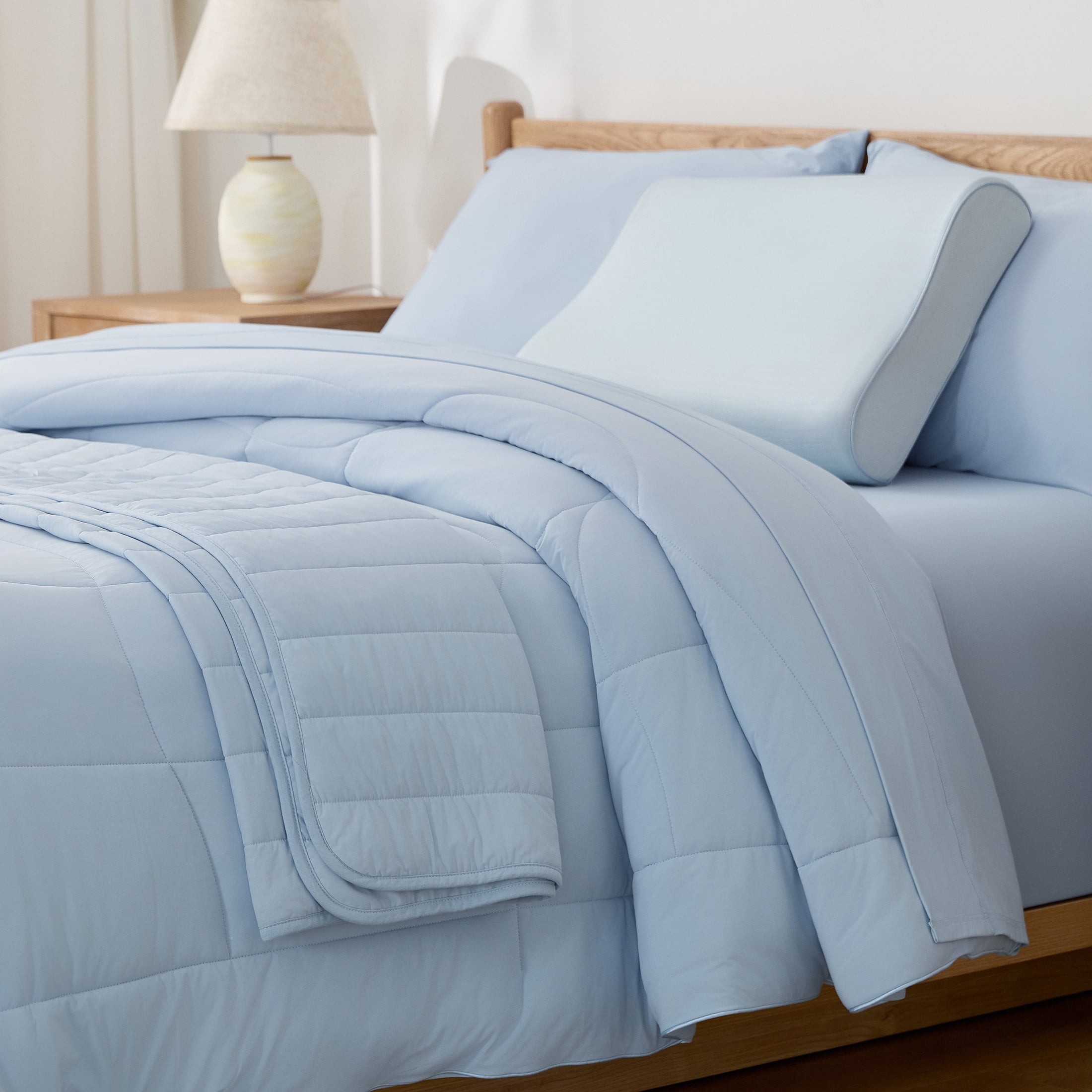 Breescape Essentials 4-Piece  B-Cool Cooling Bed Sheets Set, Blue, King