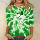 thumbnail image 1 of TaTaai Ladies Fashion St. Patrick's Day Theme 3/4 Sleeve Blouses Round Neck Loose Casual Pullover Tops Soft Comfy Daily Party Vacation Wear Gift, 1 of 5