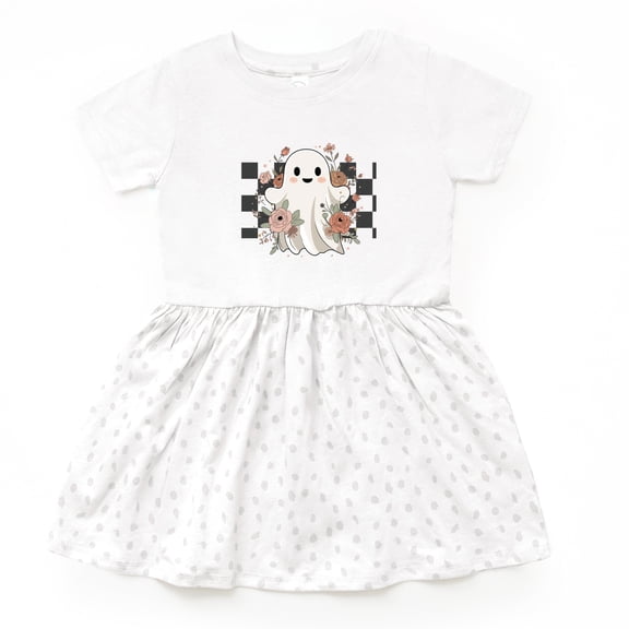 Checkered Ghost Rose - Kids Toddler Dress and Infant Dress