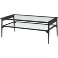 thumbnail image 1 of Table Basse Rayna 42" en Verre et Métal Noir, 1 of 6