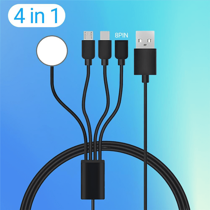 4 in 1 TypeC Charging Cable Data Cord TPE High Strength Charger Wire