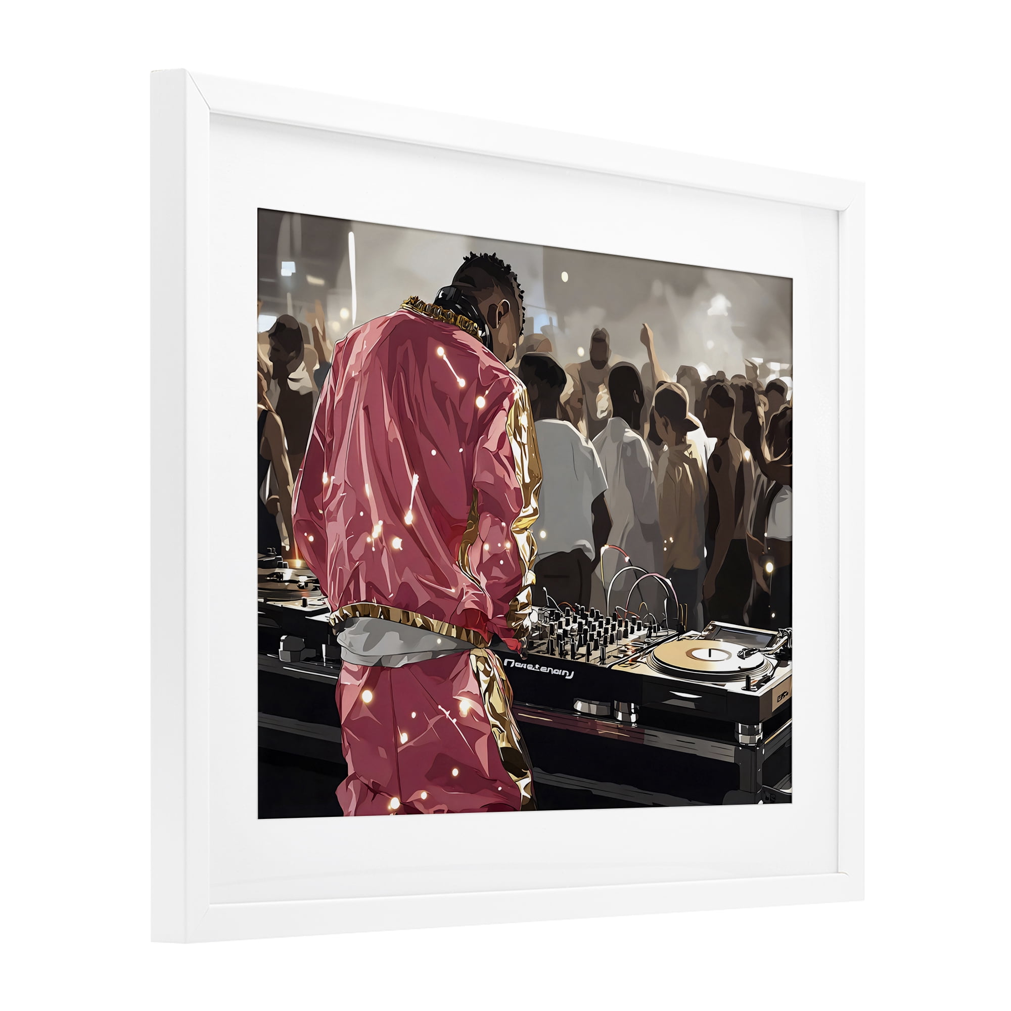 Stupell Industries DJ Performance At Nightclub White Framed Print Under Glass, design by Franklyn Gregory