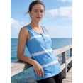thumbnail image 2 of BadPiggies Women's Summer Boho Tie Dye Sleeveless Tank Tops Button Blouse Loose Casual Striped Vest T-shirt Plus Size (XL, Blue), 2 of 6