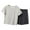 Grey, variant on Otqutp Toddler Boys Girls Clothes Set Short Sleeve T-shirt Top Elastic Waist Shorts Solid Color 2Pcs Outfits Stretch Home Set 2-13 Years(Dark Blue,3-4 Years)
