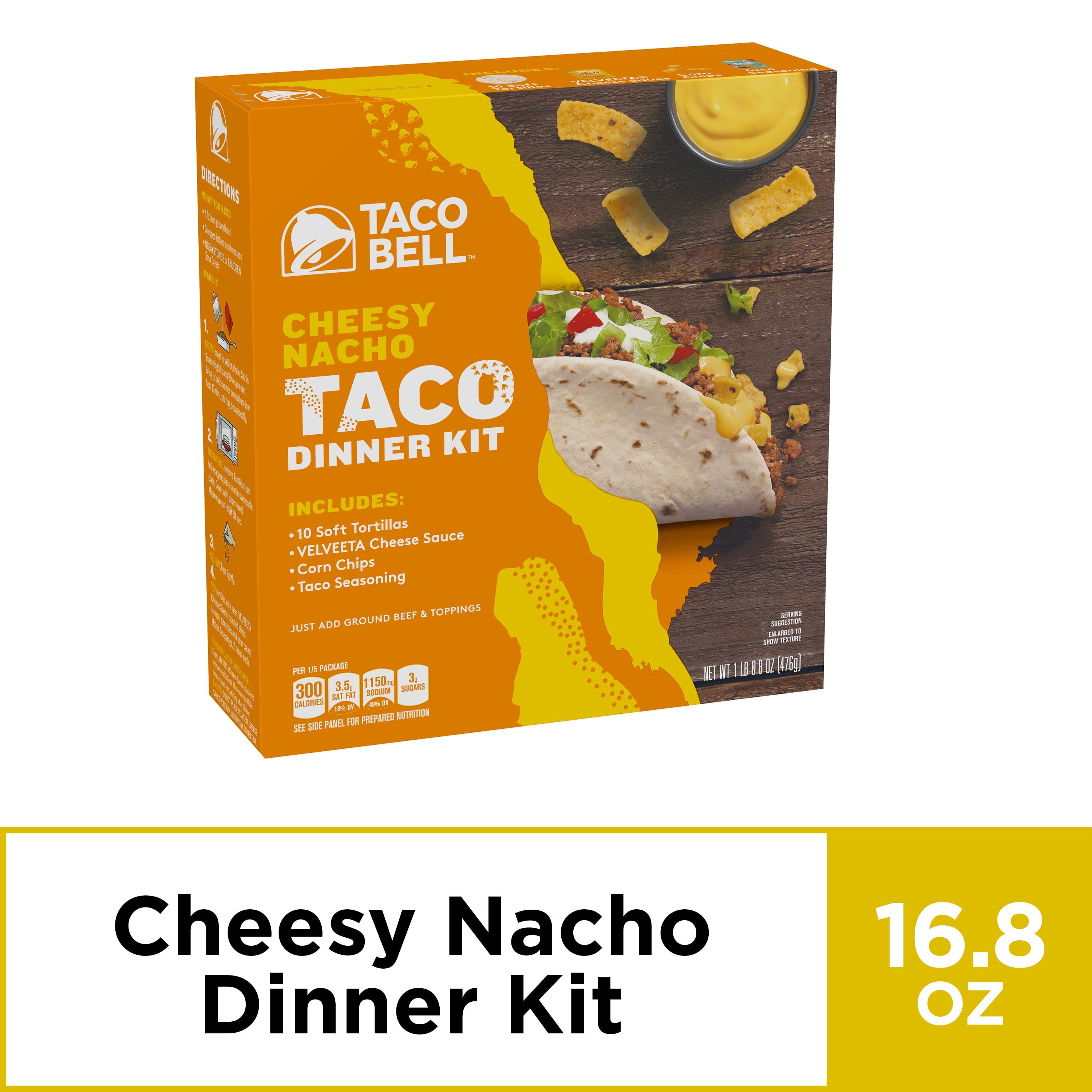 Taco Bell Cheesy Nacho Taco Dinner Kit, 16.8 oz Box