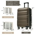thumbnail image 6 of Hardshell ABS Luggage Set, 24-Inch Checked Suitcase with Spinner Wheels, Lightweight Travel Luggage with 2 Packing Cubes for Men & Women, 6 of 9