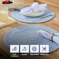 thumbnail image 7 of Two Tone Cotton 15" Round Woven Placemat Sets, 4-Pack Dark Blue, 7 of 7