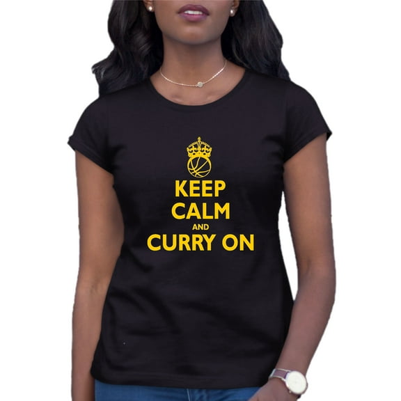 Womens Keep Calm And Curry On T-Shirt