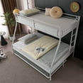 thumbnail image 5 of Zimtown Twin over Full Metal Bunk Beds with Daybed,Bed with Trundle, Bed Frame,White, 5 of 11