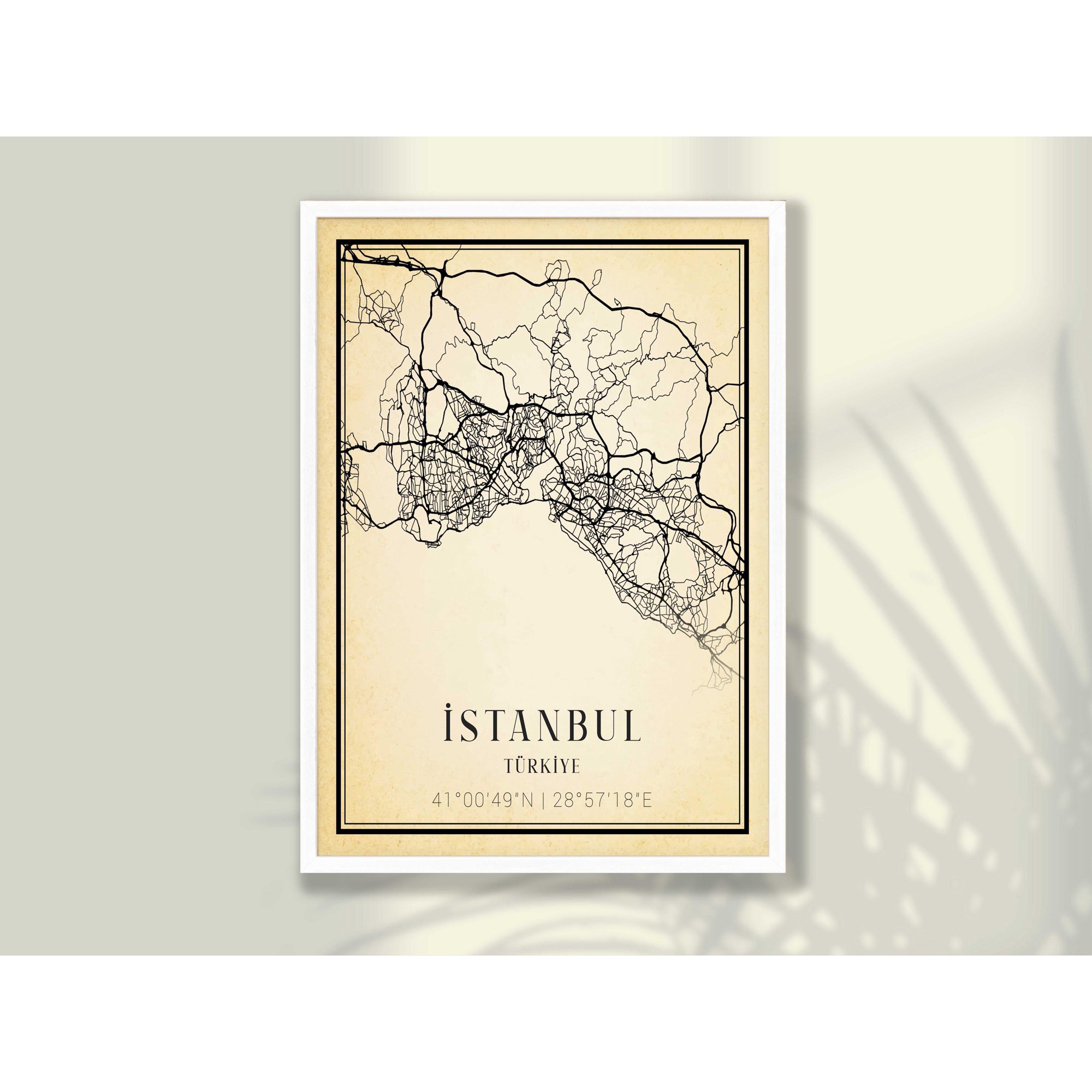 Vintage Istanbul City Map Print - Travel Poster Art Options Home Decor Office Wall Art