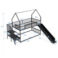 thumbnail image 6 of Harper & Bright Designs Metal Twin Over Twin House Bunk Bed with Slide and Staircase, Convertible Slide and Staircase Floor Bunk Loft Bed Frame for Kids Teens, Black, 6 of 11