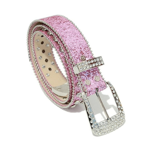 lanema Elegant Rhinestone Buckle Waist Belt for Full Sequins Belt for Jeans Skirt