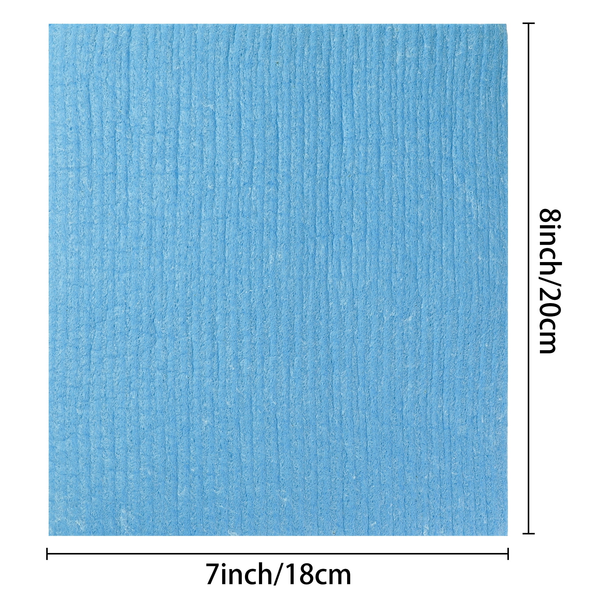 Unique Bargains Reusable Absorbent Sponge Dish Cloths Kitchen Towels Lint Free 7" x 8" Blue 5pk