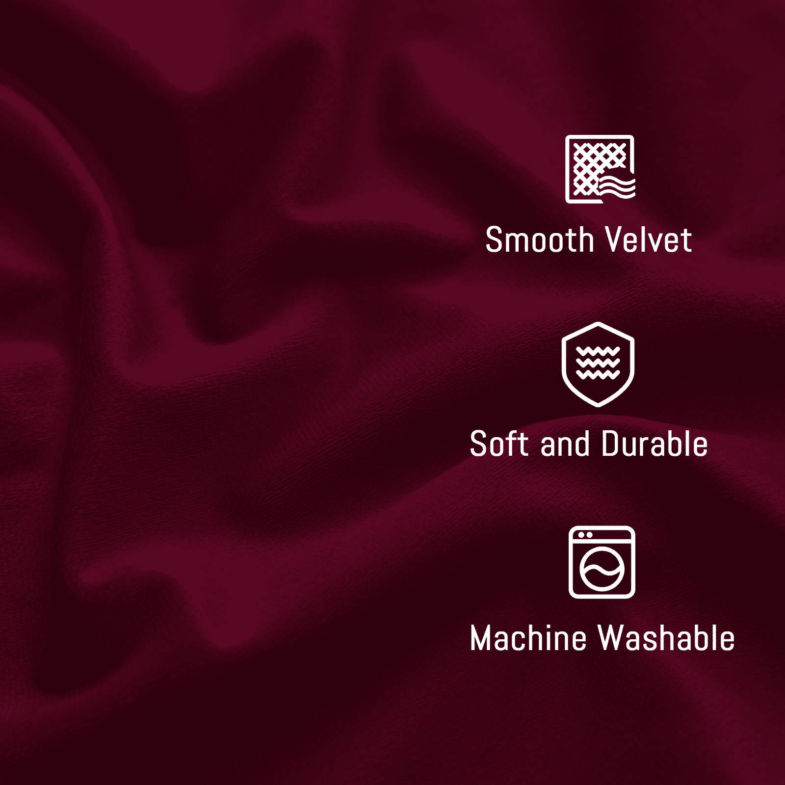 Yakamok Velvet Curtains 96 inches 2 Panels - Luxury Room Darkening Wine Red Curtains for Bedroom Living Room Thermal Insulated Super Soft Window Drapes Rod Pocket, W52 x L96 inches