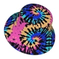 thumbnail image 3 of Hippie Rainbow Psychedelic Swirl Print Reflective Stripe Bucket Hat for Women,Unisex Funny Outdoor Fisherman Cap for Men Cute Beach Sun Hat for Girls, 3 of 3
