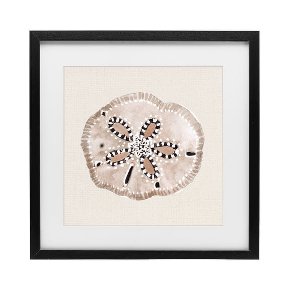 Stupell Industries Taupe & Beige Sand Dollar Black Framed Print Under Glass, design by Lanie Loreth