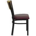 thumbnail image 6 of Flash Furniture 2 Pk. HERCULES Series Black Circle Back Metal Restaurant Chair - Natural Wood Back, Burgundy Vinyl Seat, 6 of 8