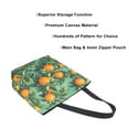 thumbnail image 3 of FORMRS Womens Canvas Tote Bag with Zipper Inner Pocket Shoulder Handbag, Orange Tree Pattern, 3 of 7