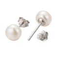 thumbnail image 4 of Anti-Tarnish Pearl Ball Stud Earrings with Rhodium Plated Sterling Silver Pin with 925 Stamp Platinum Creamy White 6mm, 4 of 7