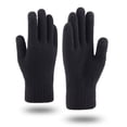 thumbnail image 3 of Guantes de punto para hombres y mujeres en otoño e invierno, además de guantes cálidos de lana con dedos acolchados de terciopelo para pantalla táctil, 3 of 6