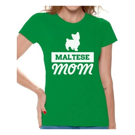 Womens Black Maltese - Awkward Styles Women's Maltese Dog Mom Graphic T-shirt Tops Pet Lover Gift