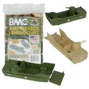 BMC Classic Marx Landing Craft - 4pc Tan vs. OD Green Plastic Army Men Vehicles