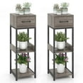 thumbnail image 1 of Costway 2 Pack 3 Tier Indoor Tall Plant Stand with Drawer Anti-tipping Devices Display Shelf, 1 of 10