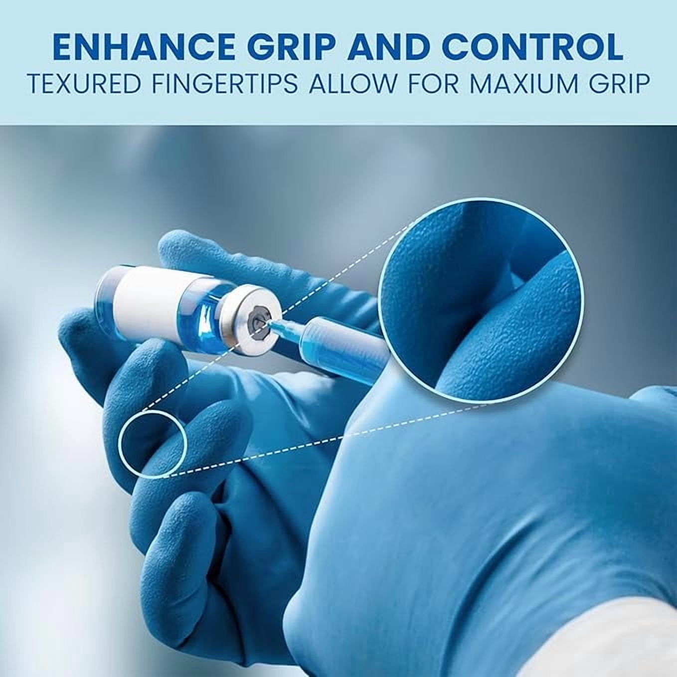 Nitrile Gloves - 4 mil - Box of 100 (S, M, L, XL, 2XL) | 100% Nitrile Gloves | Durable & Easy-to-Wear | Blue