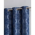 thumbnail image 2 of Roberta Total Blackout Grommet Curtains Blocks 100% Sunlight 4 Layers High Density & Noise Reduction Fabric Energy Efficient (Panel Pair 38" W x 63" L, Navy), 2 of 5
