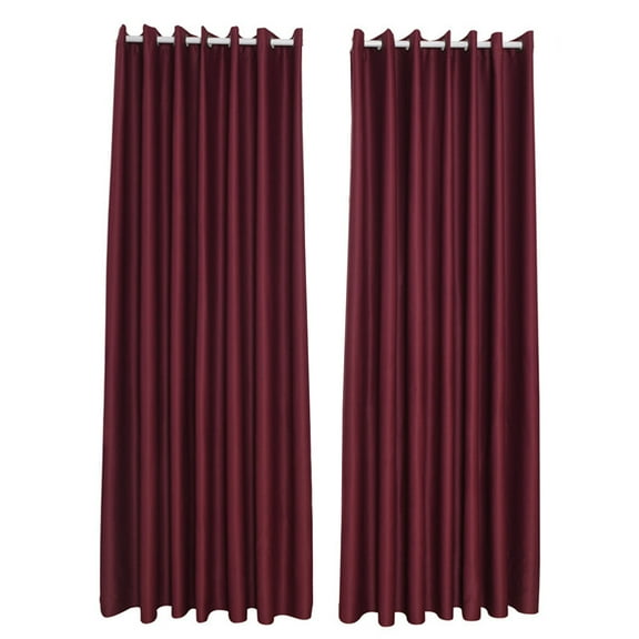 LIFKOME Dark Red Polyester Window Curtain with Flower Print for Elegant Room Decor and Privacy 100*250