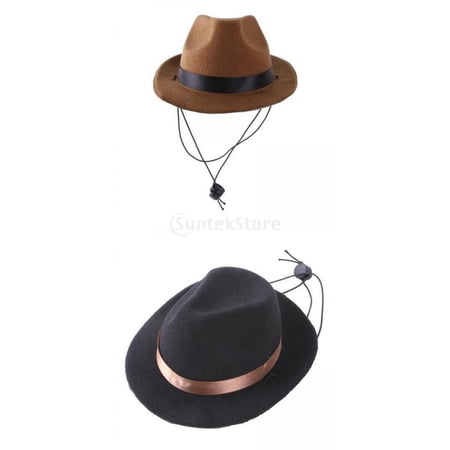 EHJRE 2x Pet Cowboy Hat Costume dog and cat Clothes Hats for Kitten Holiday Party