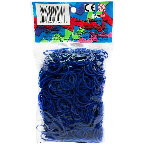 Rainbow Loom® Navy Blue Rubber Bands with 24 C-Clips (600 Count)