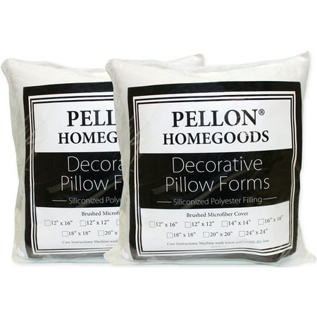 Pellon Decorative Pillow Inserts, White 18" x 18" Square - 2 Pack