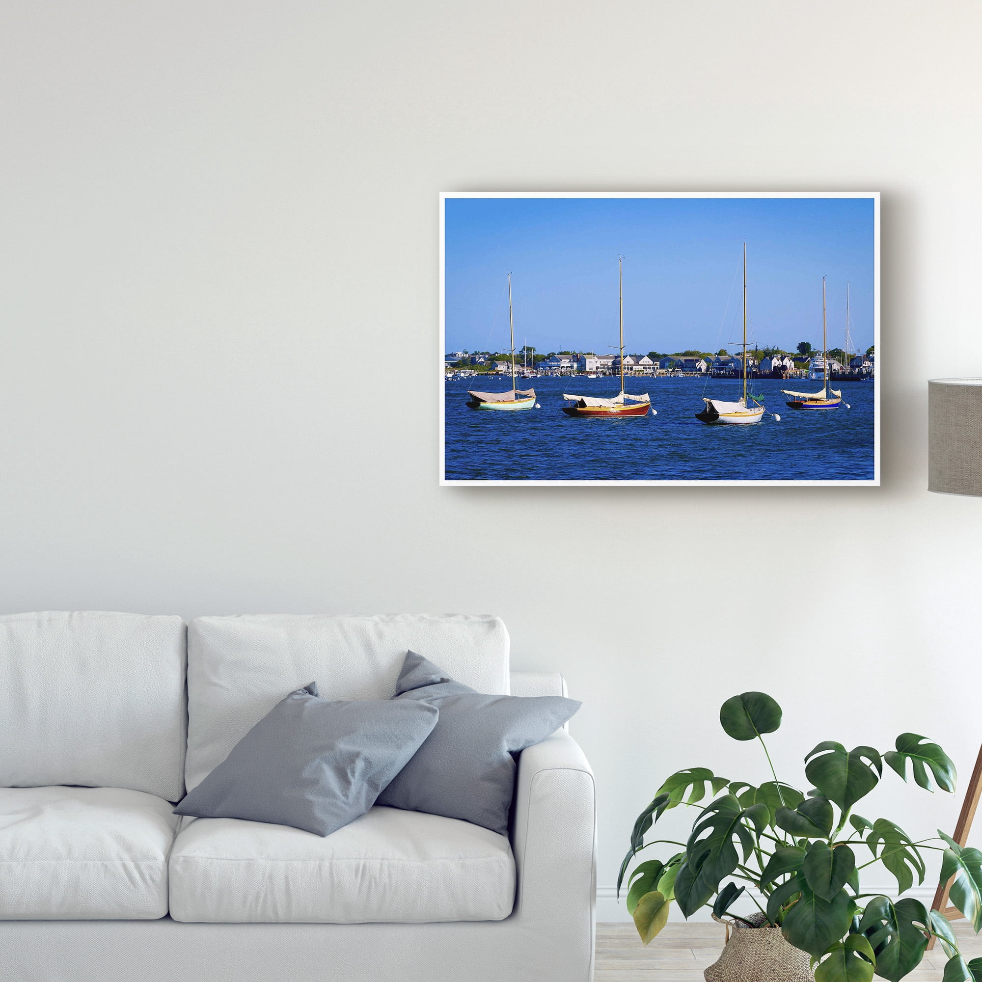 Trademark Fine Art 'Four Boats In Nantucket' Canvas Art by American School