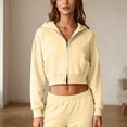thumbnail image 4 of BLVB Womens Zip up Hoodies Jackets Cropped Sweatshirts Fall Outfits Casual Comfy Workout Tops Winter Clothes, 4 of 7