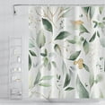 thumbnail image 2 of Abstract Eucalyptus Leaves Shower Curtains Sage Green Gold Branches Leaf Nature for Bathroom Farmhouse Style Home Decor Waterproof Polyester Fabric Shower Curtain with Hooks, 72x84 Inch, 2 of 6