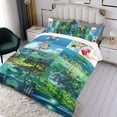 thumbnail image 3 of 3 Piece Comforter Cover Set For Ponyo Bedding Set Cute Duvet Cover Sets Super Soft Teens Bedding Set Kids Bedroom Gifts,1 Duvet Cover with 2 Pillowcases Full, 3 of 6