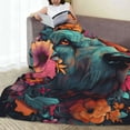 thumbnail image 6 of Sikiie Colorful Flower Dog A Ultra-Soft Micro flannel Blanket Luxury All Seasons Warm Blanket for Bedding Sofa and Travel (4 sizes)-80"x60", 6 of 7